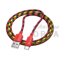 Кабель USB to Type-C HOCO X116 Meridian, 1.0м, 3A,  красный