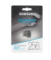 Флешка USB 256 Гб Samsung FIT PLUS, USB3.1, пластик, резина, 300 Мбит/с, черный