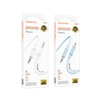 Кабель AUX, Jack 3,5mm(m)-Jack 3,5mm(m) Borofone BL21, Lemon, 1m, белый