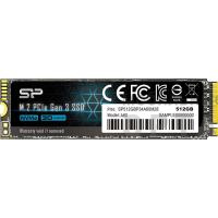 Жесткий диск SSD Silicon Power  512GB  P34A60, PCIe 3x4, R/W - 2200/1600 MB/s, (M.2), 2280, TLC 3D NA