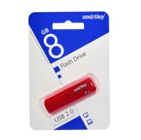 Флешка USB 8 Гб SmartBuy Clue, USB2.0, пластик, красный