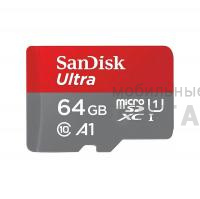 Карта памяти MicroSD  64GB  SanDisk Class 10 Ultra UHS-I A 1 (140 Mb/s) без адаптера