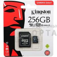 Карта памяти 256 Гб MicroSDXC Kingston Class 10 Canvas Select Plus A1 (100 Mb/s) + SD адаптер Карта памяти 256 Гб MicroSDXC Kingston Class 10 Canvas Select Plus A1 (100 Mb/s) + SD адаптер