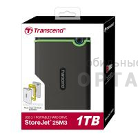 Жесткий диск HDD Transcend  1 TB  25M3S StoreJet серый, 2.5", USB 3.0 Жесткий диск HDD Transcend  1 TB  25M3S StoreJet серый, 2.5", USB 3.0