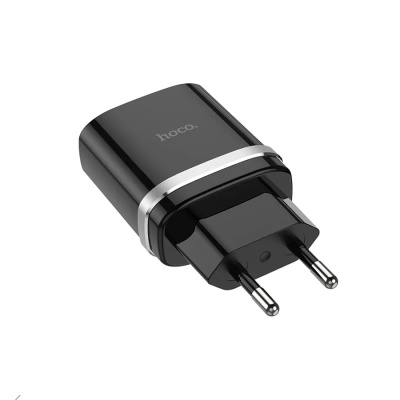 Блок питания сетевой 1 USB HOCO C12Q, 3000mA, , пластик, QC3.0, цвет: чёрный (1/10/100)