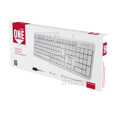 Клавиатура проводная мультимедийная Smartbuy ONE 210 USB белая (SBK-210U-W) (1/20)