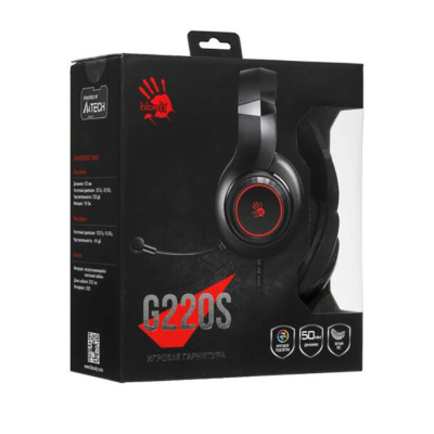 Наушники проводные A4TECH Bloody G220S черный 2м мониторные USB (G220S USB/ BLACK)